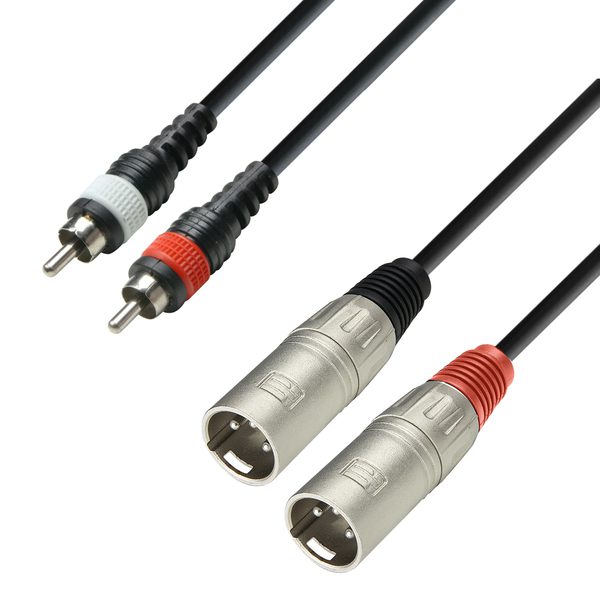 Twin Cable Adam Hall® 2 XLR Male x 2 RCA 6 m
