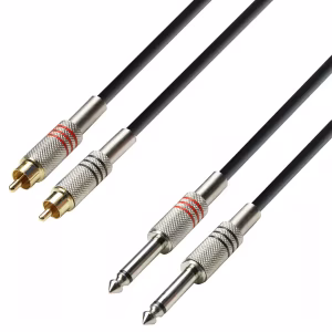 Twin Cable Adam Hall® 2 Jack TS x 2 RCA 3 m
